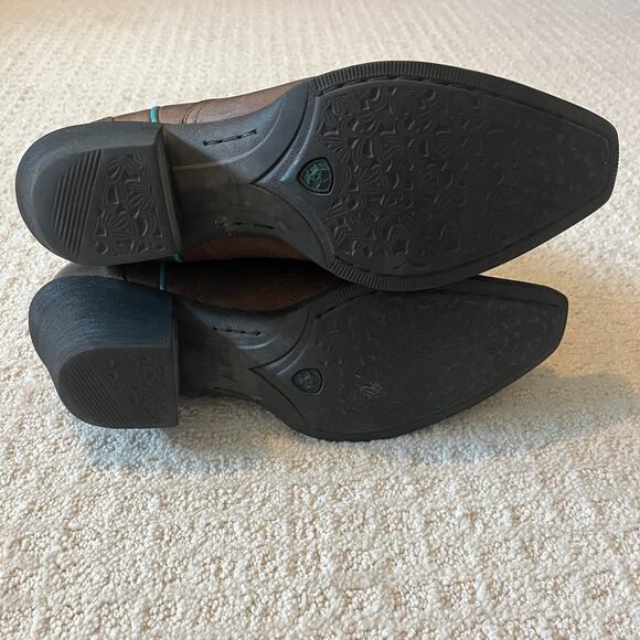 Ariat Round Up Bella Brown Western Leather Boots Size 8.5 - Picture 6 of 10